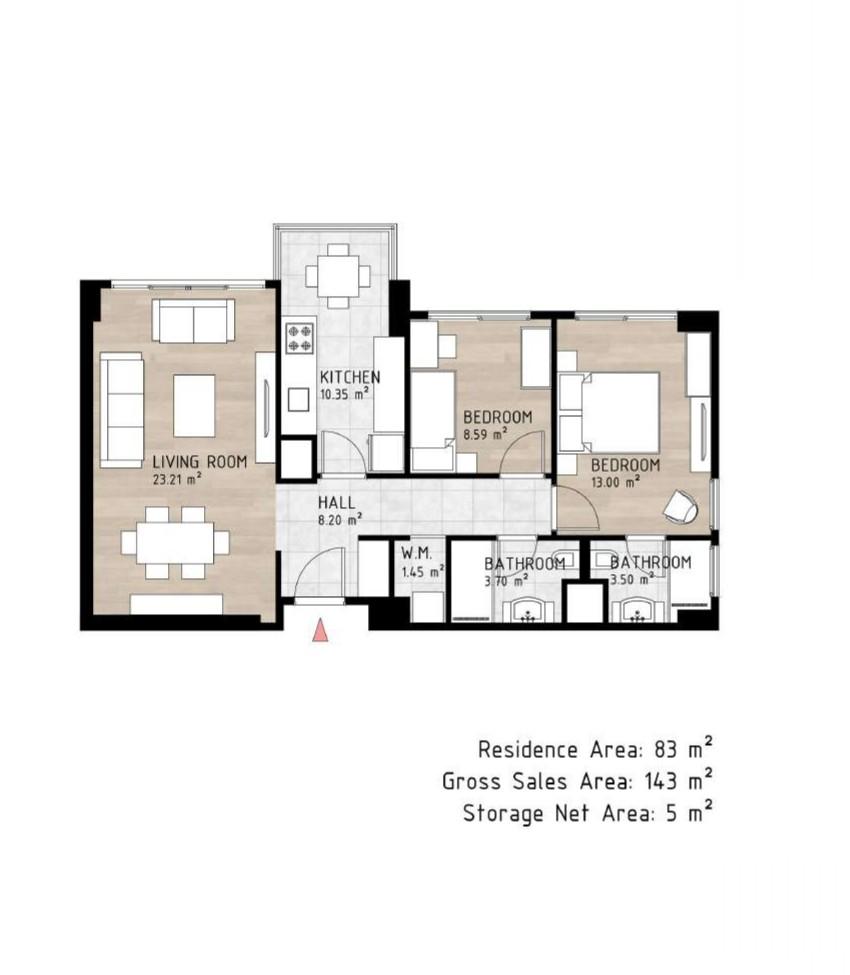 2+1 Apartment with Closed Kitchen in Orman Istanbul – Suitable for Citizenship