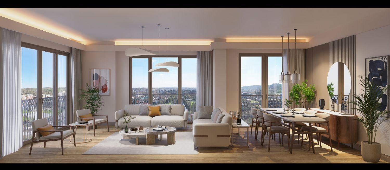 Comfortable Luxury 2+1 Apartment in Özak Duyu Göktürk Project - Suitable for Citizenship