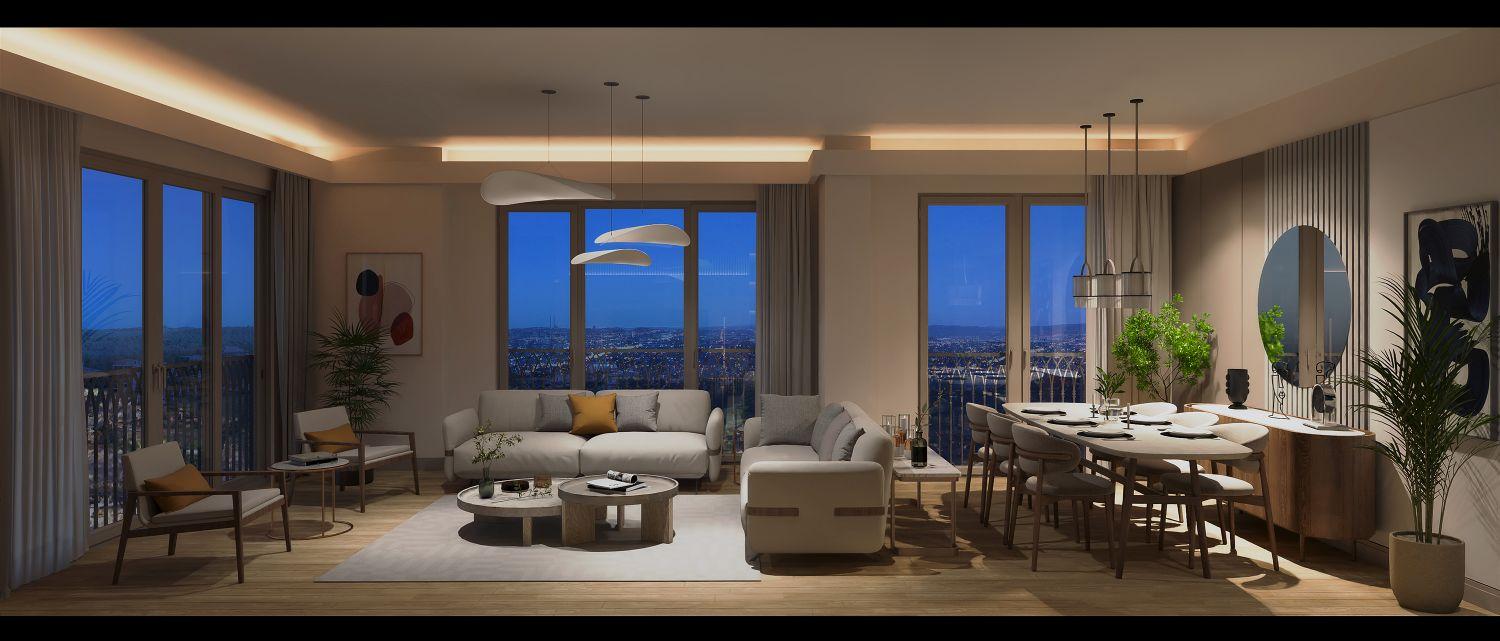 Comfortable Luxury 2+1 Apartment in Özak Duyu Göktürk Project - Suitable for Citizenship