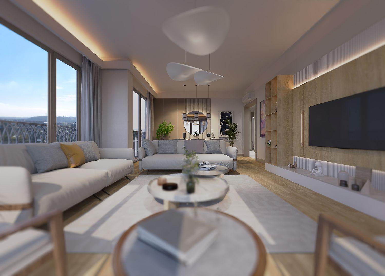 Comfortable Luxury 2+1 Apartment in Özak Duyu Göktürk Project - Suitable for Citizenship