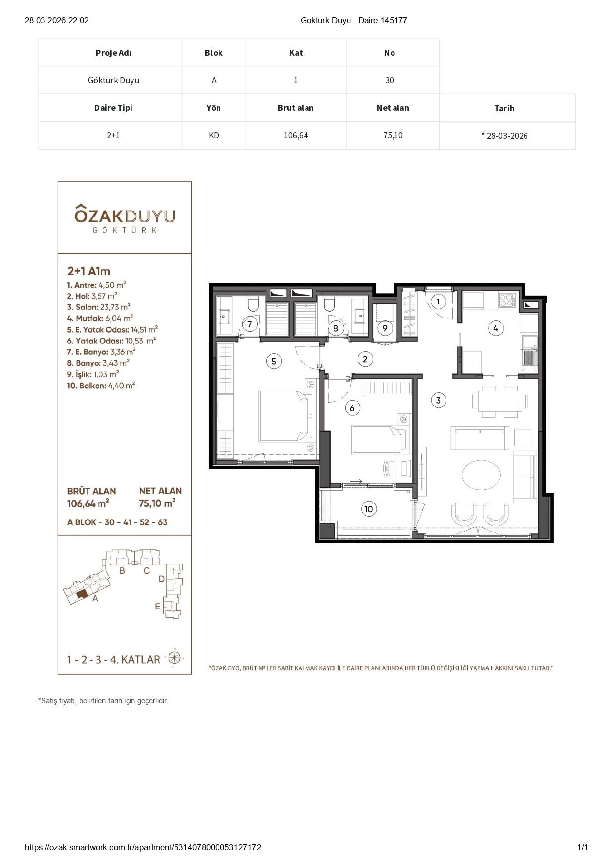 Comfortable Luxury 2+1 Apartment in Özak Duyu Göktürk Project - Suitable for Citizenship