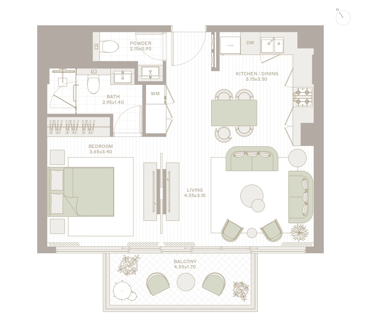 Park Five - 1 Bedroom Apartment