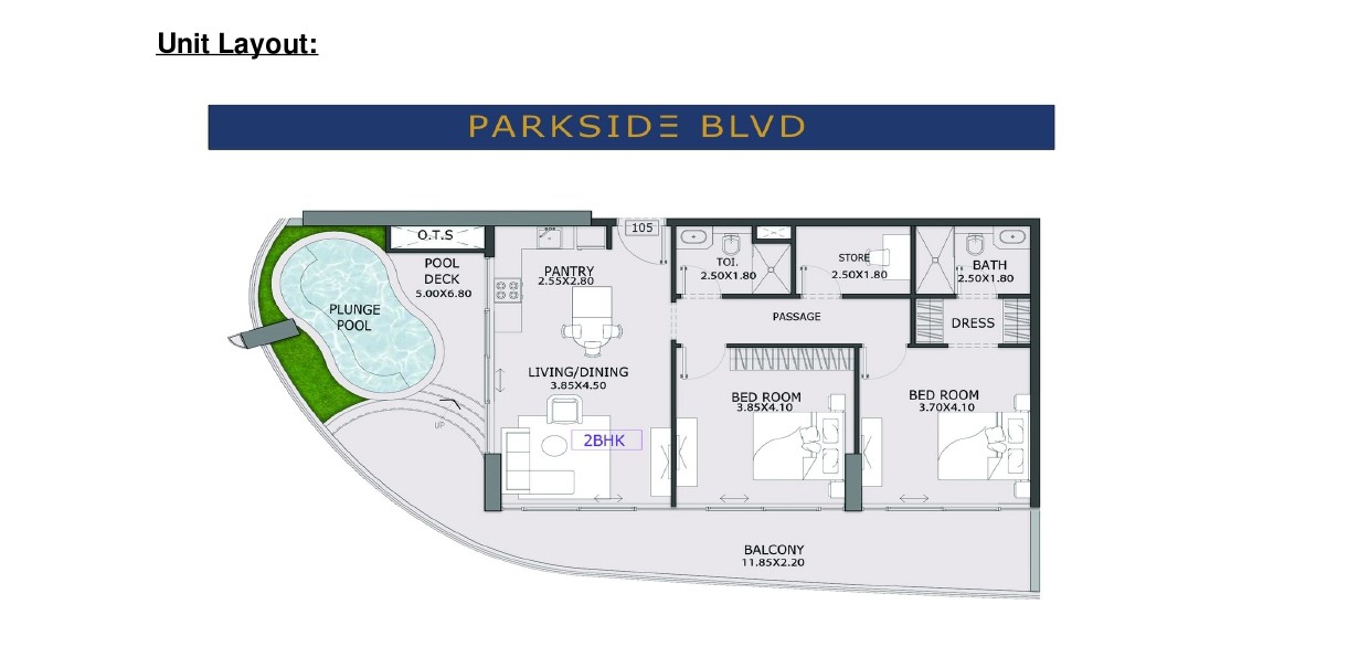 Parkside Boulevard by Tabeer - 2 Bedroom Apartment + Study Room + Pool