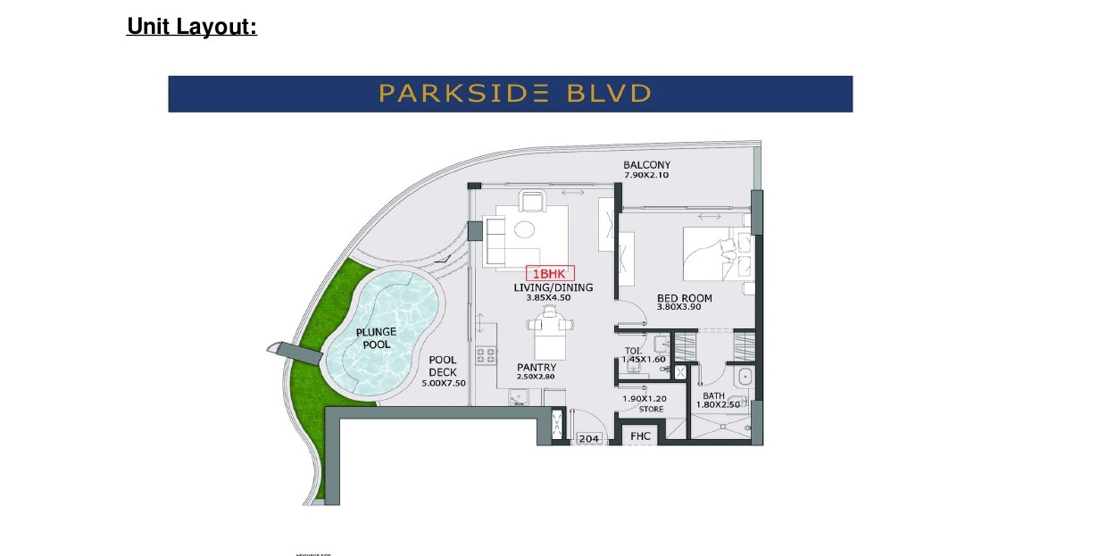 Parkside Boulevard by Tabeer - 1 Bedroom Apartment + Study Room + Pool