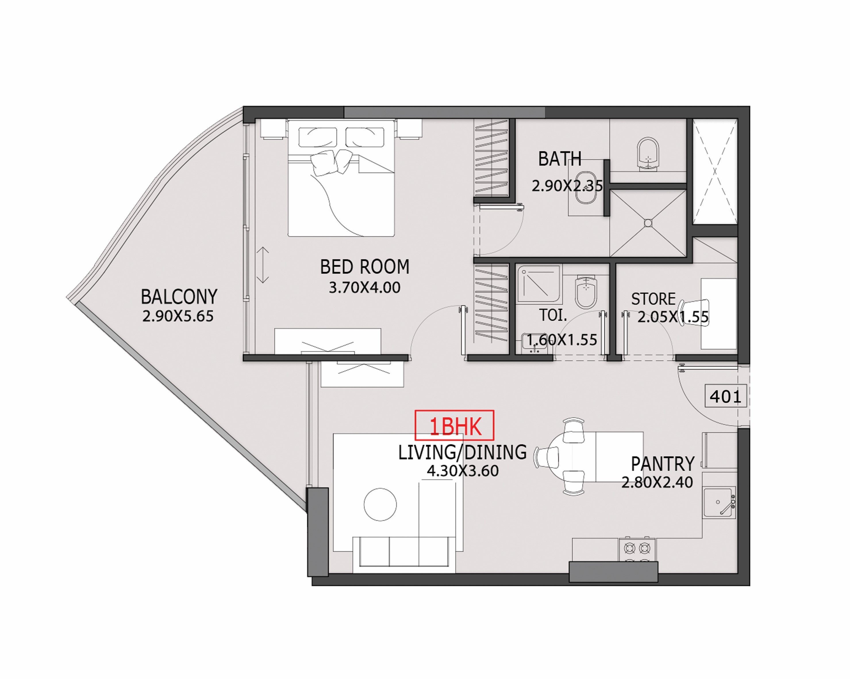 Parkside Boulevard by Tabeer - 1 Bedroom Apartment + Study Room