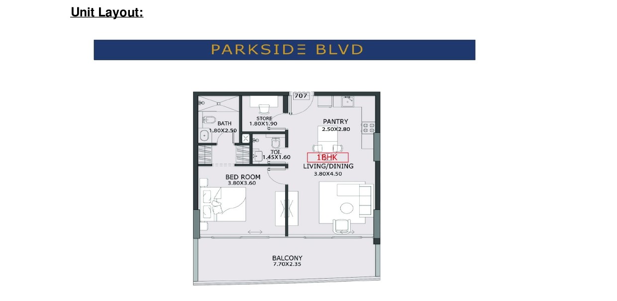 Parkside Boulevard by Tabeer - 1 Bedroom Apartment + Study Room