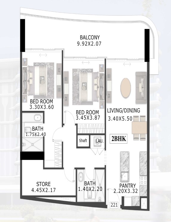 48 Park Side By Tabeer Development - 2 Bedroom + Study