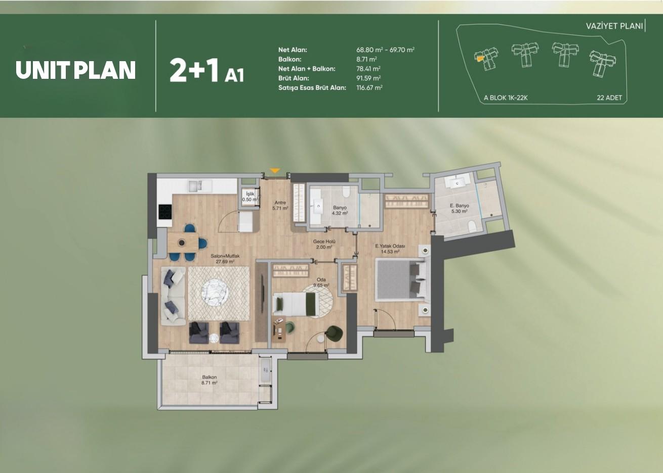 Peron Istanbul: Luxury 2+1 Apartment with Sea View - Suitable for Citizenship