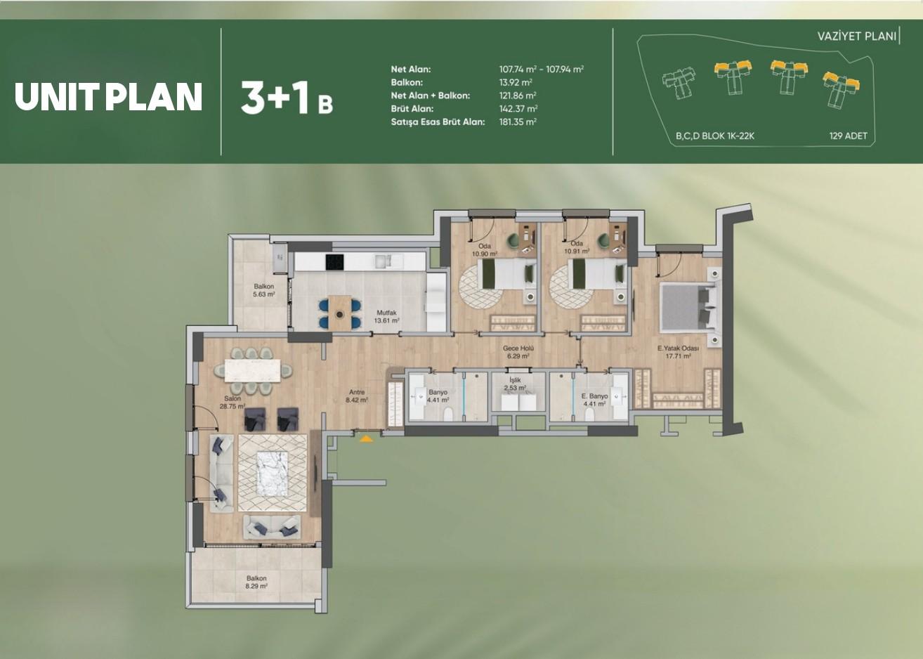 Peron Istanbul: Luxury 3+1 Apartment with Sea View - Suitable for Citizenship
