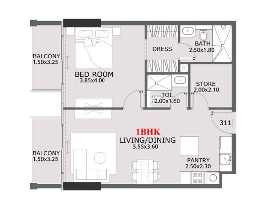 Provenza Residences - 1 Bedroom + Store Room