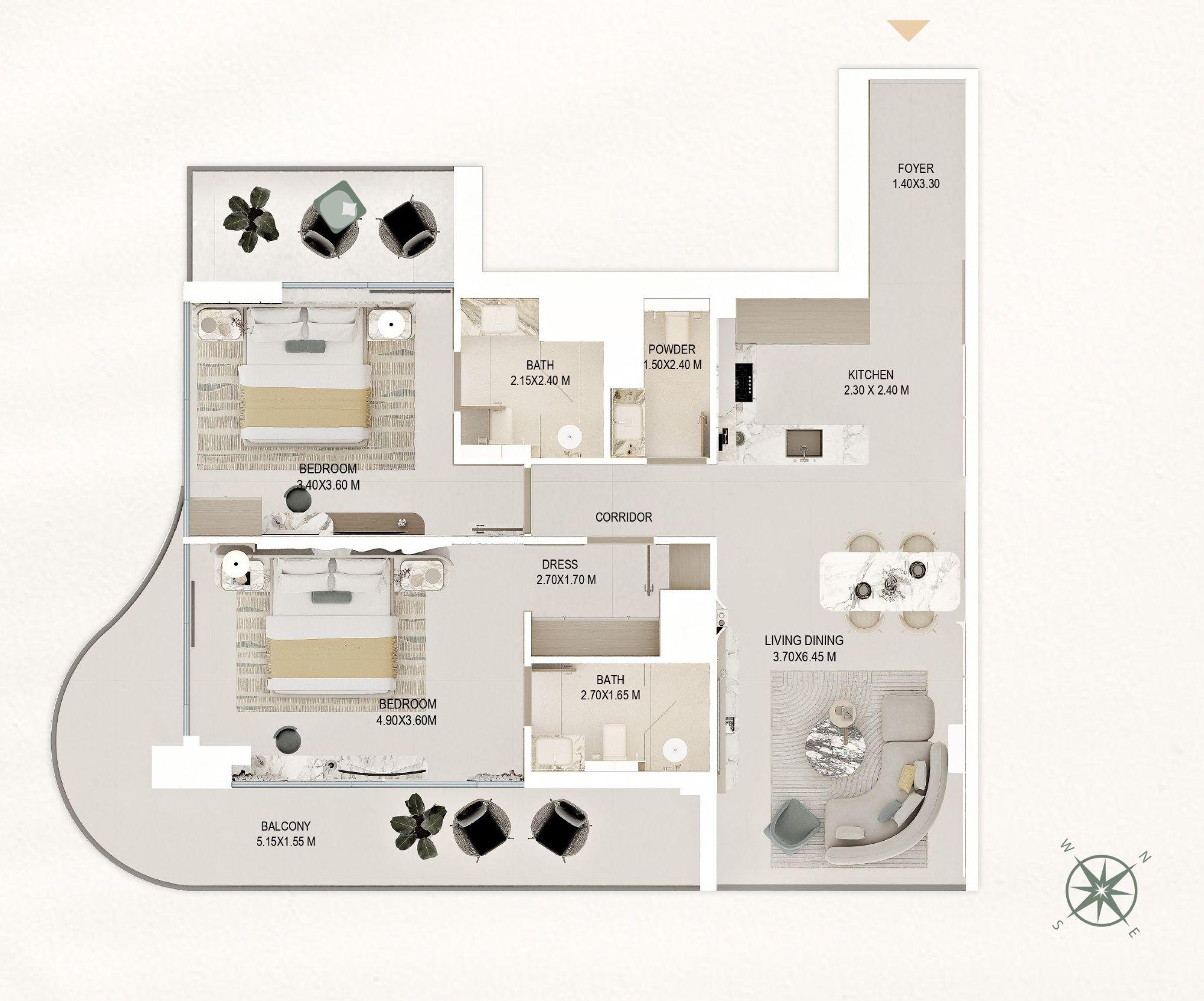 Rabdan Gardens - 2 Bedroom Apartment - Premium Living in Jumeirah Garden City