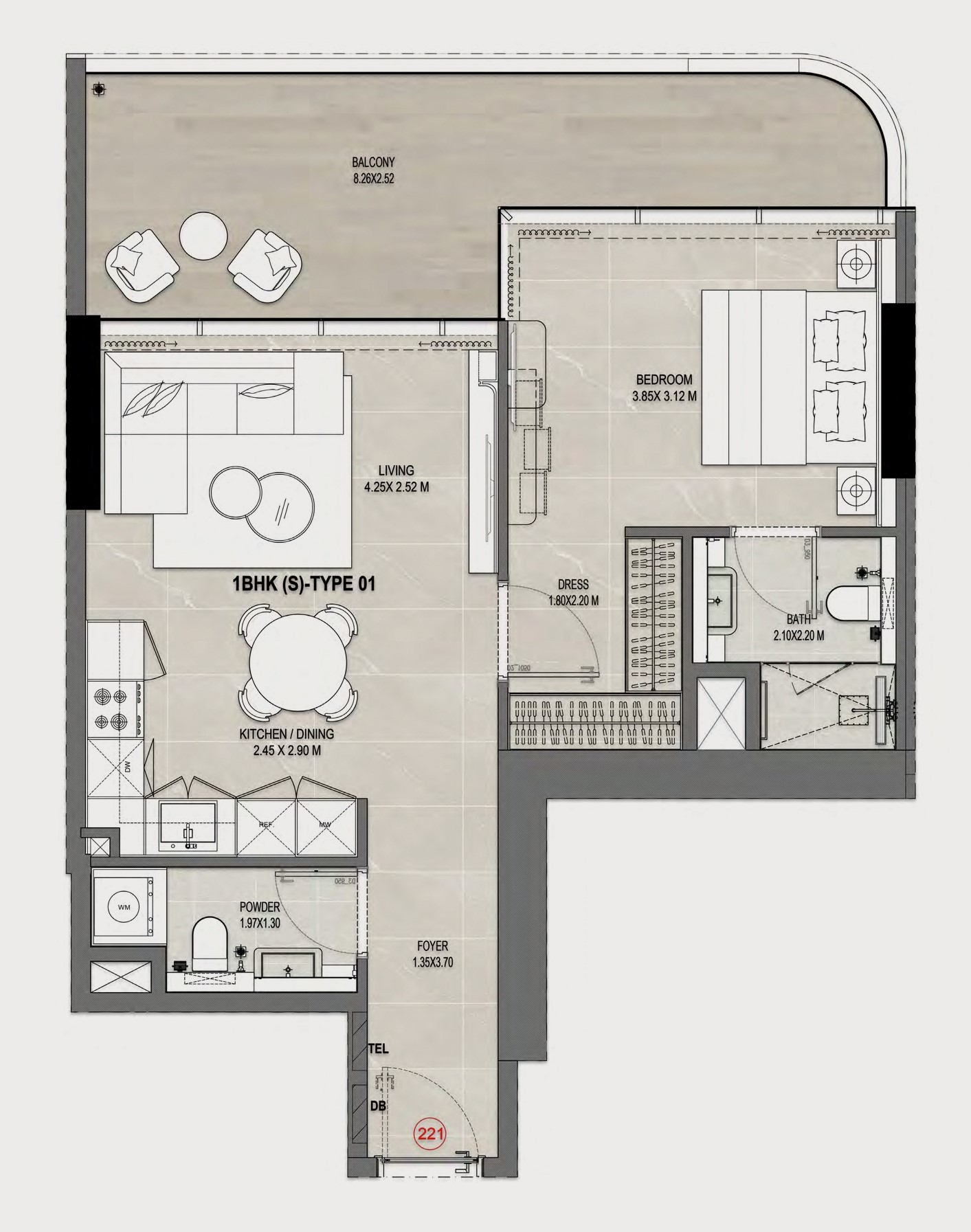 Rabdan Gates - 1 Bedroom Apartment