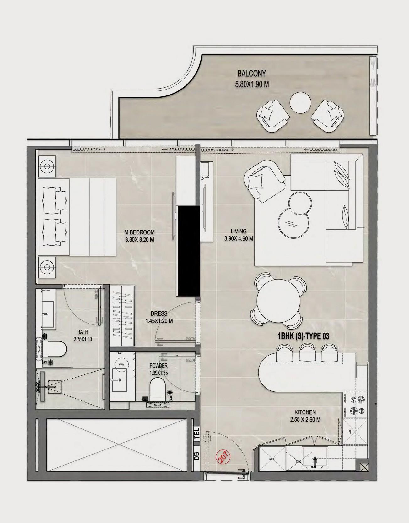 Rabdan Gates - 1 Bedroom Apartment