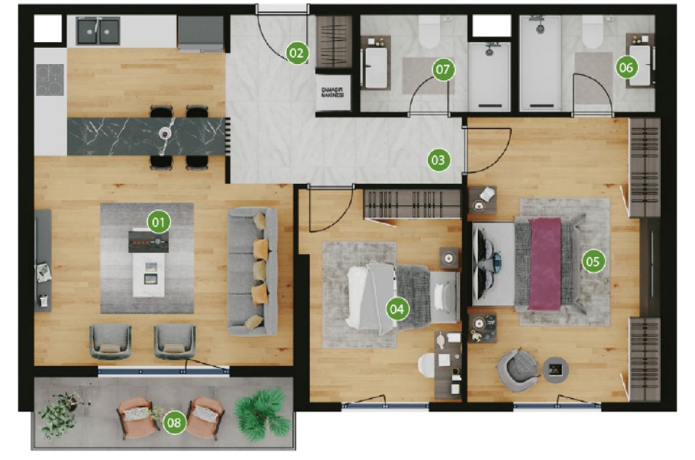 2 Bedroom Apartment - Nature in the City - Eligible For Citizenship