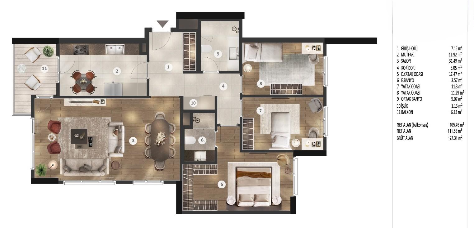 شقة فاخرة 3 غرف في بنديك، على بعد 50 مترًا فقط من المترو - مناسبة للجنسية