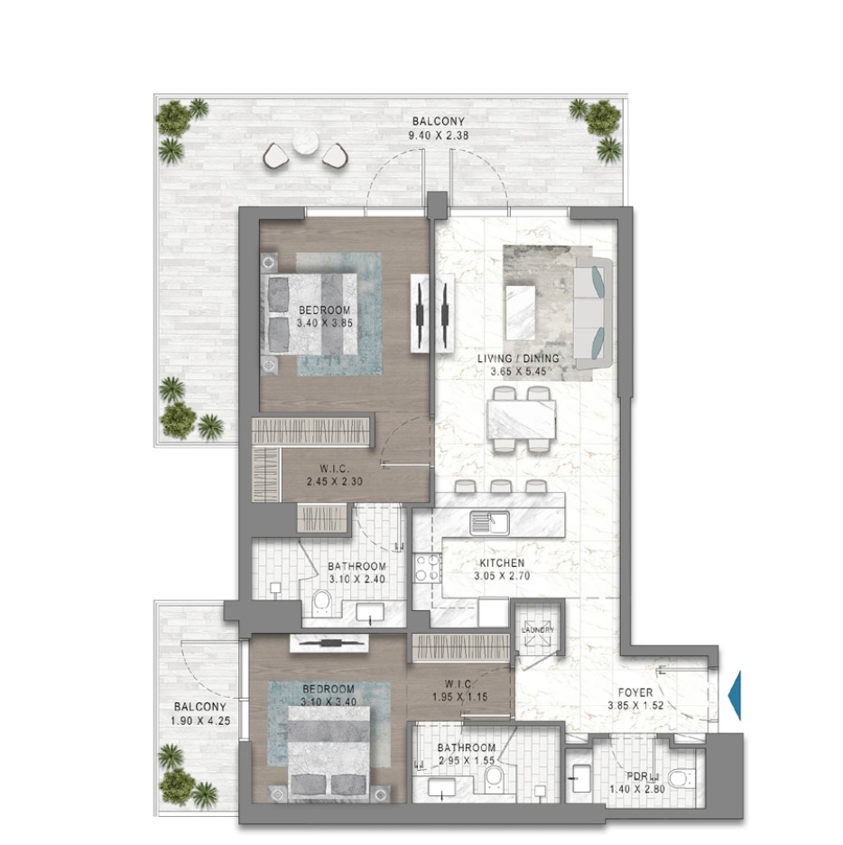 Riverside Views - 2 Bedroom Apartment