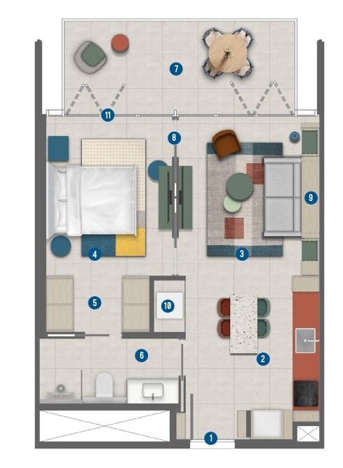 Rove Home Marina - 1 Bedroom Apartment