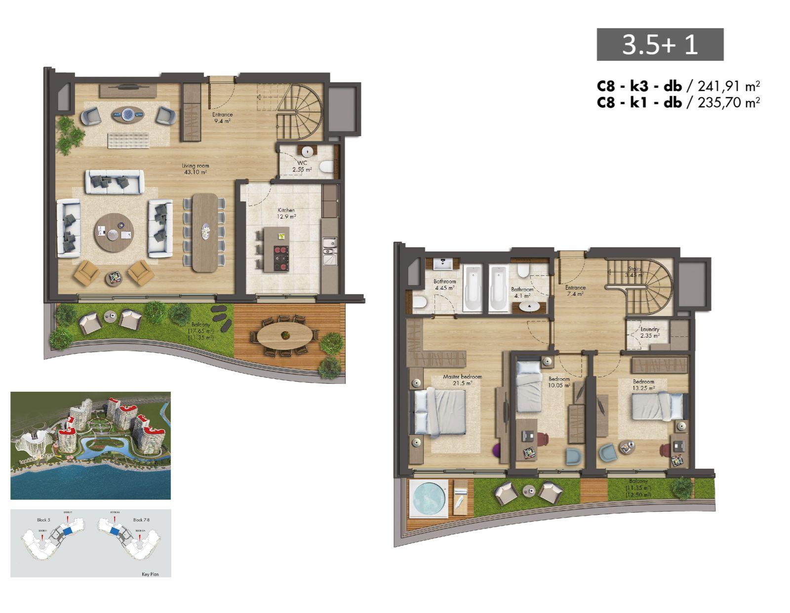 SeaPearl Atakoy: Luxury 3,5+1 Seafront Dublex Apartment - Suitable for Citizenship