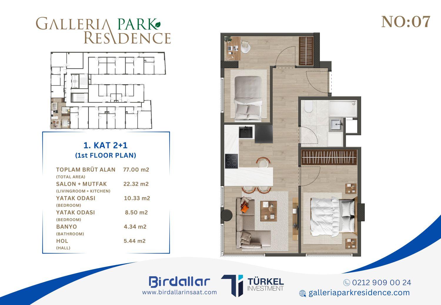 Luxury 2+1 in Galleria Park Residence - A New Life Next to Axis Istanbul Mall - Ready for Residence Permit