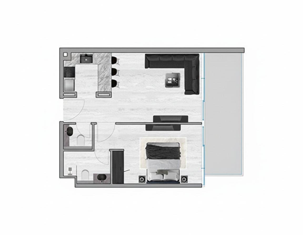 SkyGate Tower - 1 Bedroom Apartment