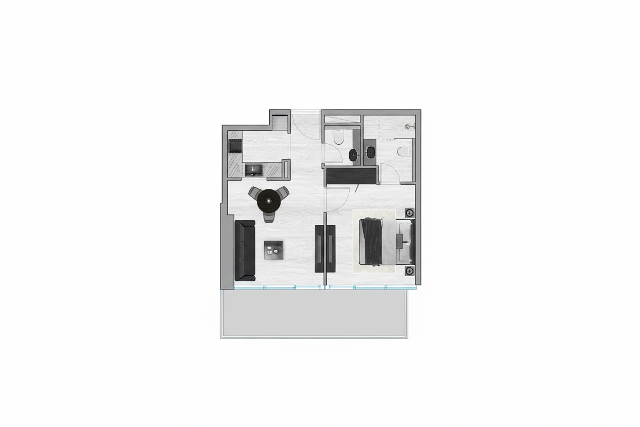 SkyGate Tower - 1 Bedroom Apartment