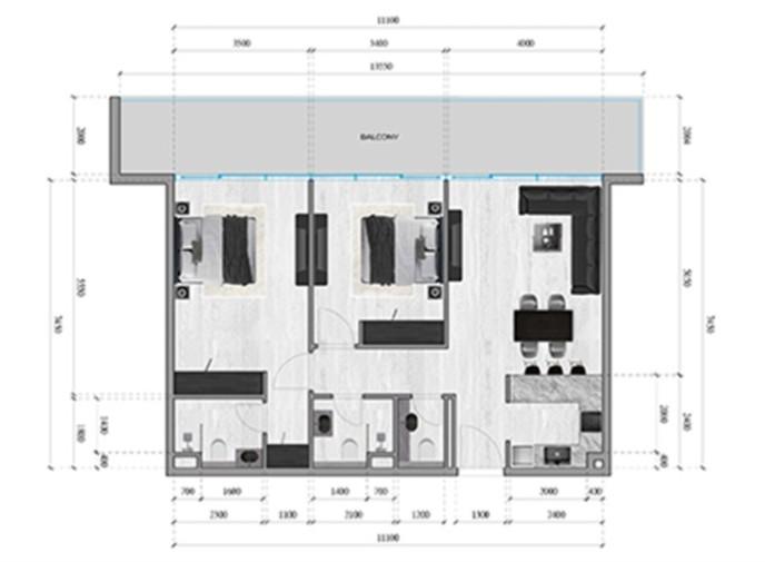 SkyGate Tower - 2 Bedroom Apartment