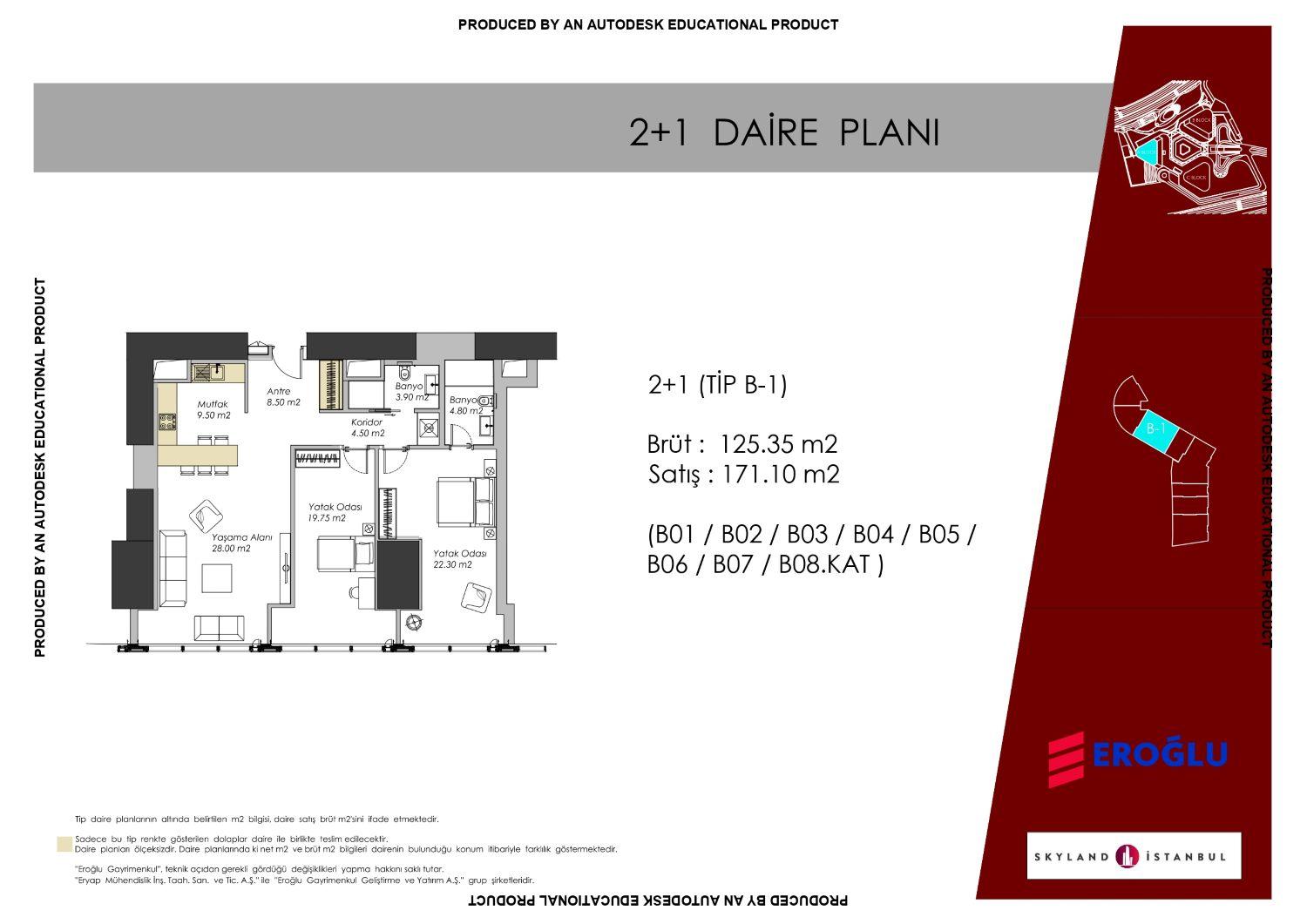 2+1 Apartment in Skyland Istanbul - Heart of Maslak & Levent - Eligible for Citizenship