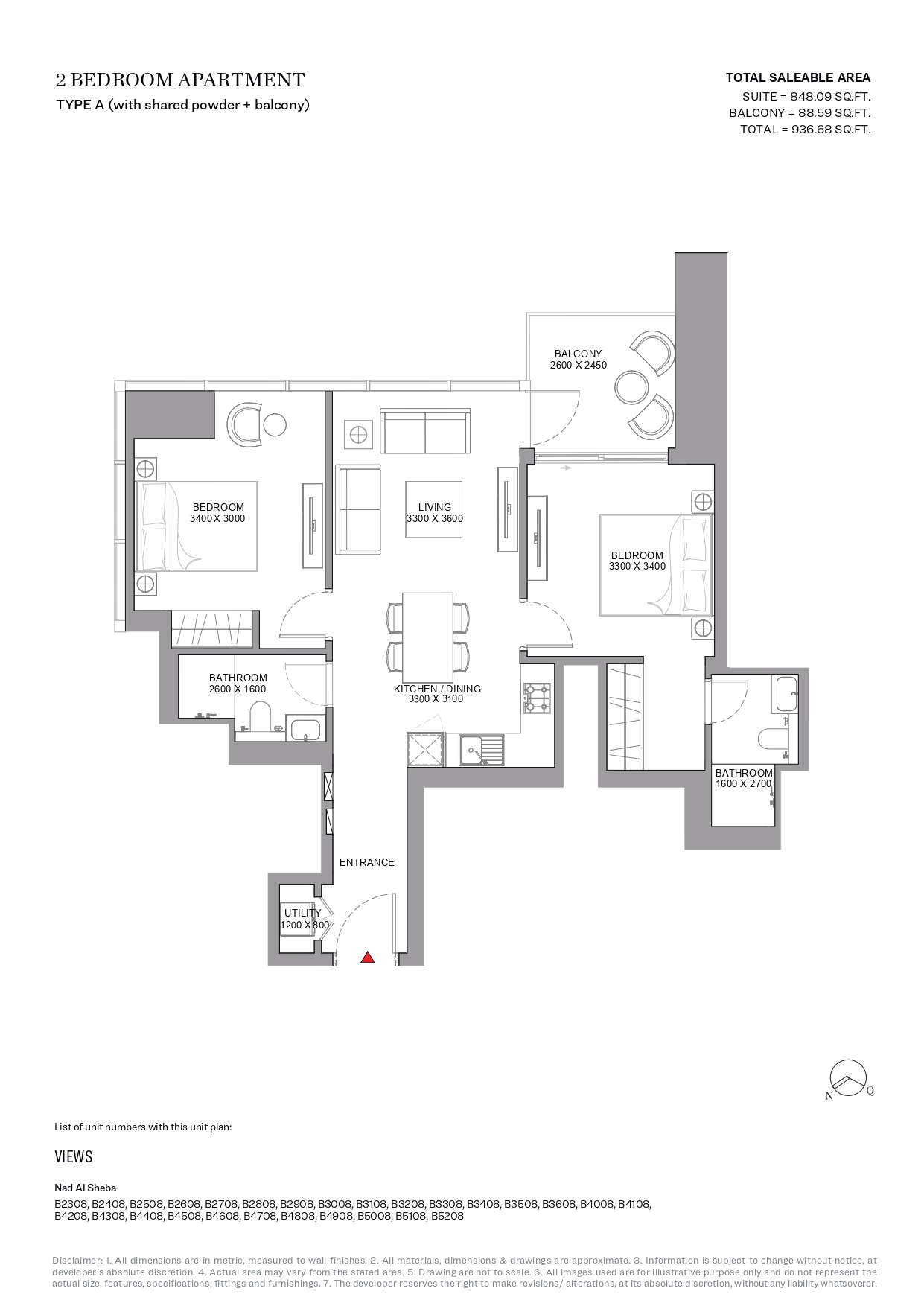 Sobha Hartland 2 -  SKYSCAPE AVENUE - 2 Bedroom Apartment