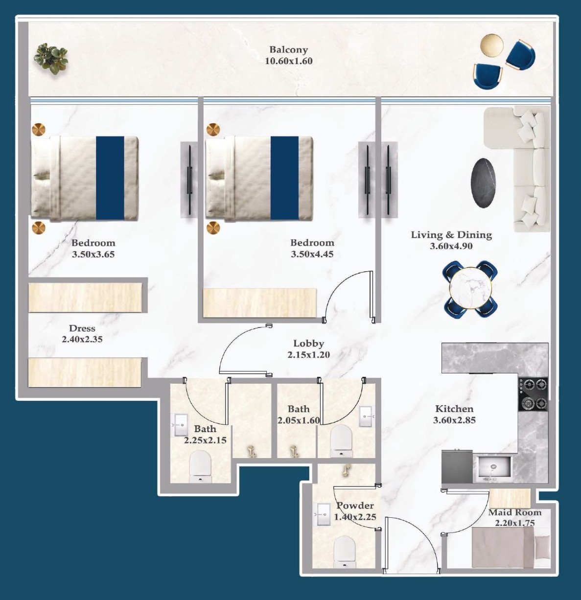 Sparklz by Danube - 2 Bedroom Apartment + Maid Room