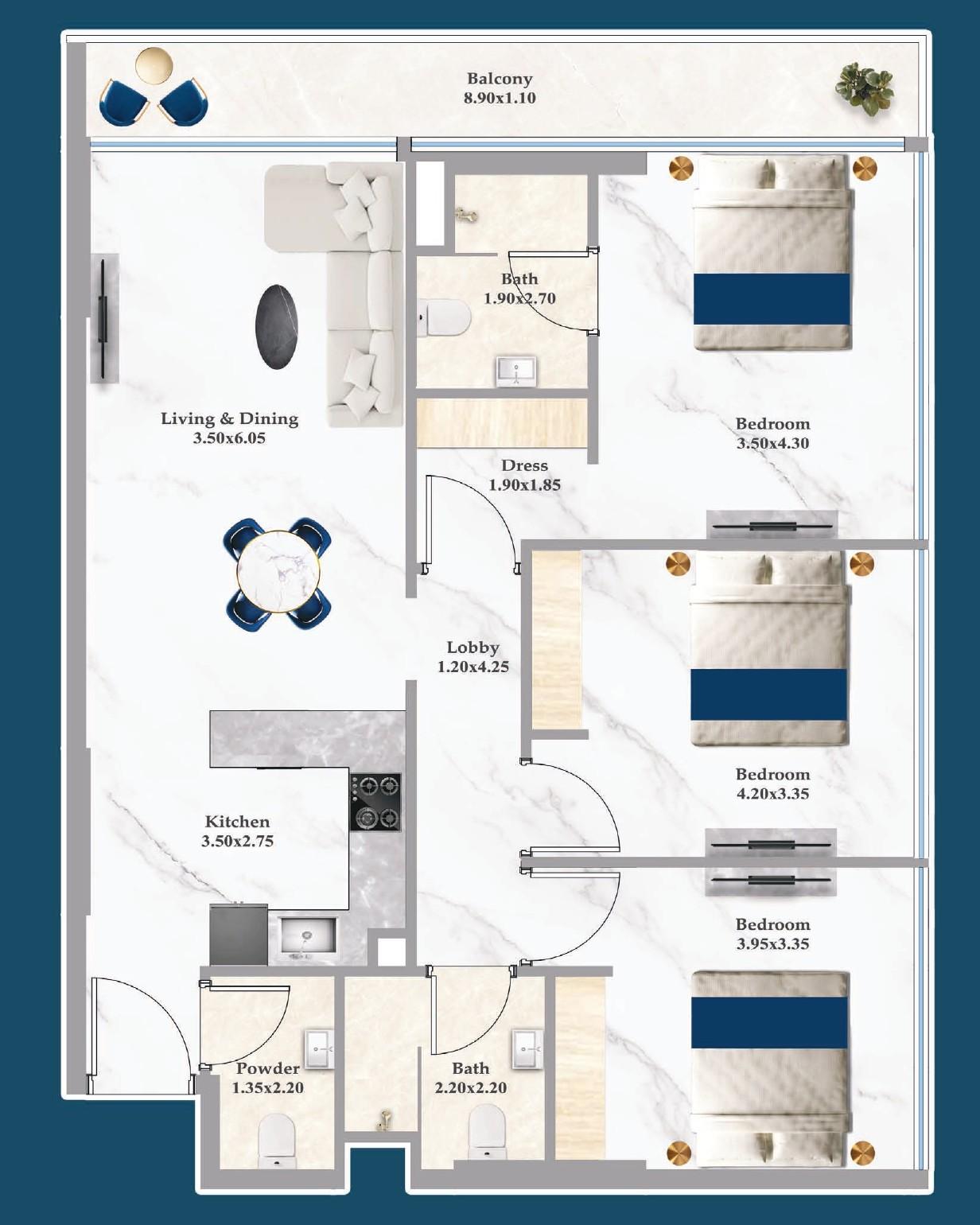 Sparklz by Danube - 3 Bedroom Apartment