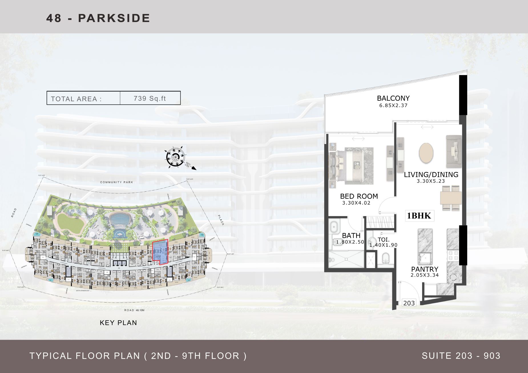 48 Park Side By Tabeer Development - 1 Bedroom