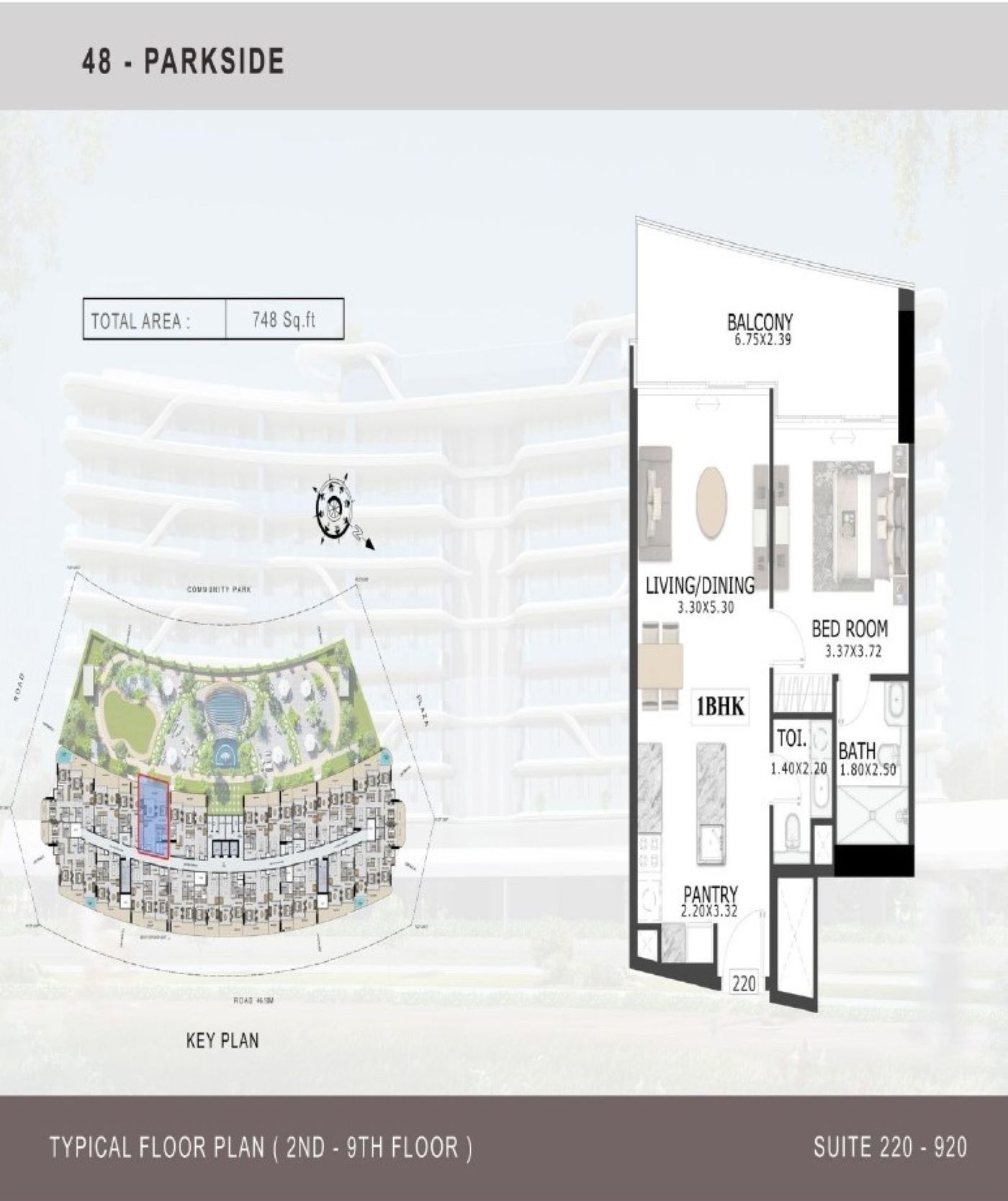 48 Park Side By Tabeer Development - 1 Bedroom Apartment