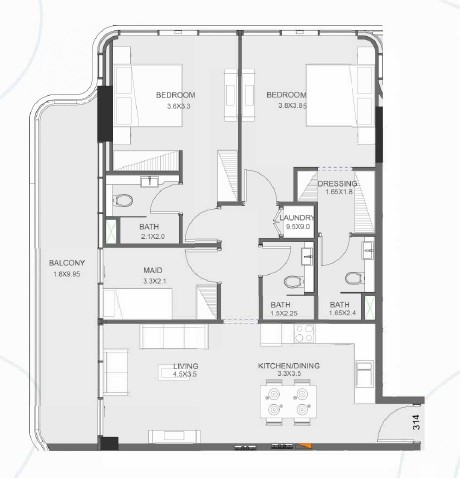 Floarea Oasis - 2 Odalı Daire + Çalışma Odalı