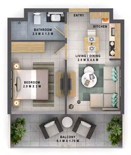 Tenanted | Modern 1 Bedroom Apartment