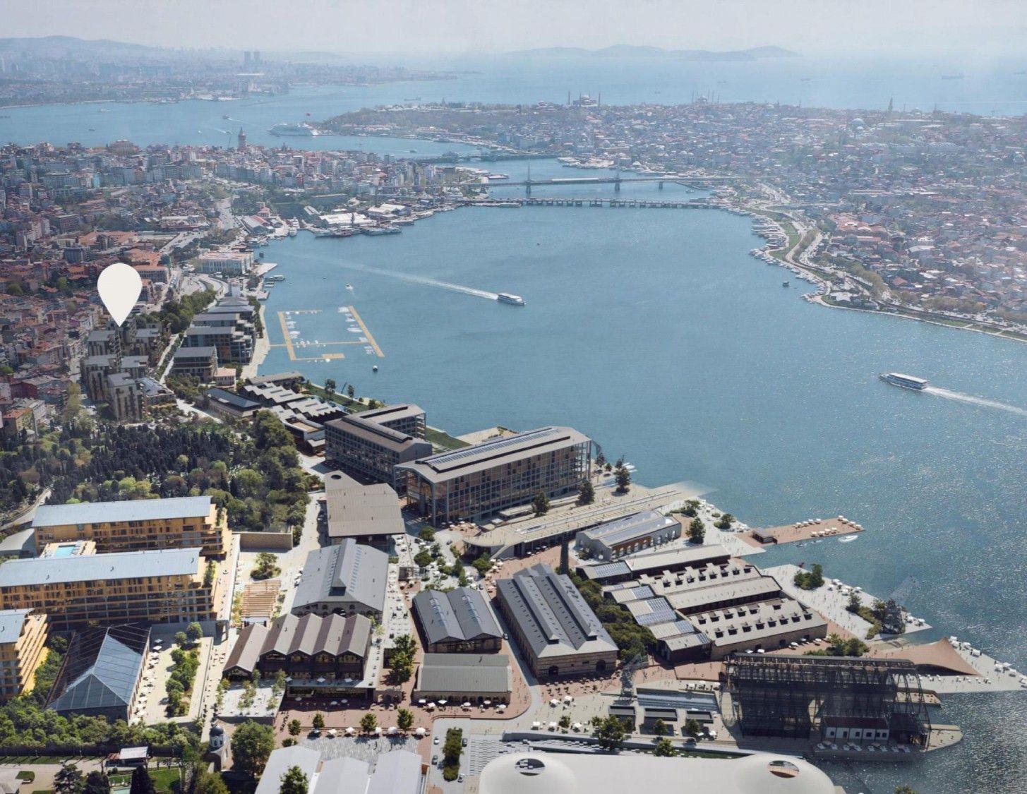 Luxury 1+1 Waterfront Apartment in Tersane Istanbul - Suitable for Citizenship