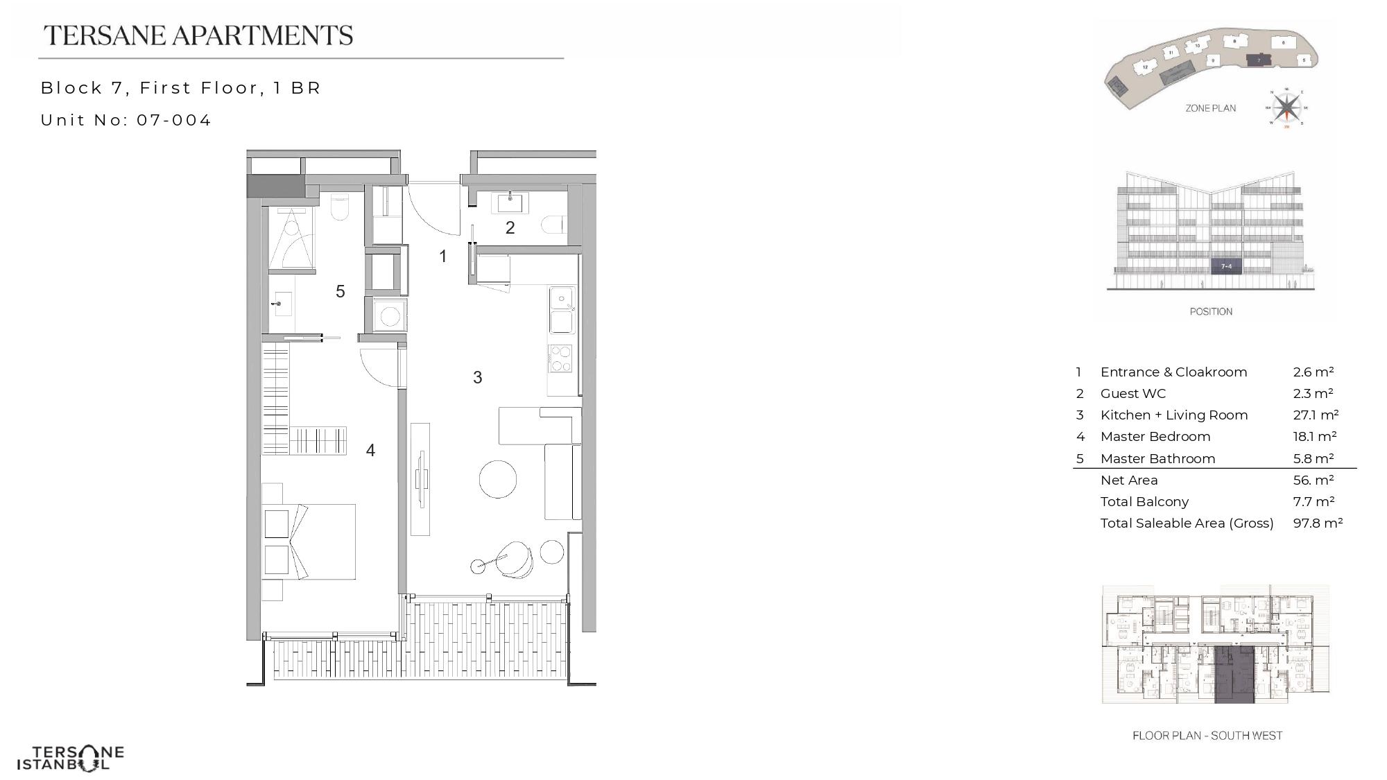 Luxury 1+1 Waterfront Apartment in Tersane Istanbul - Suitable for Citizenship