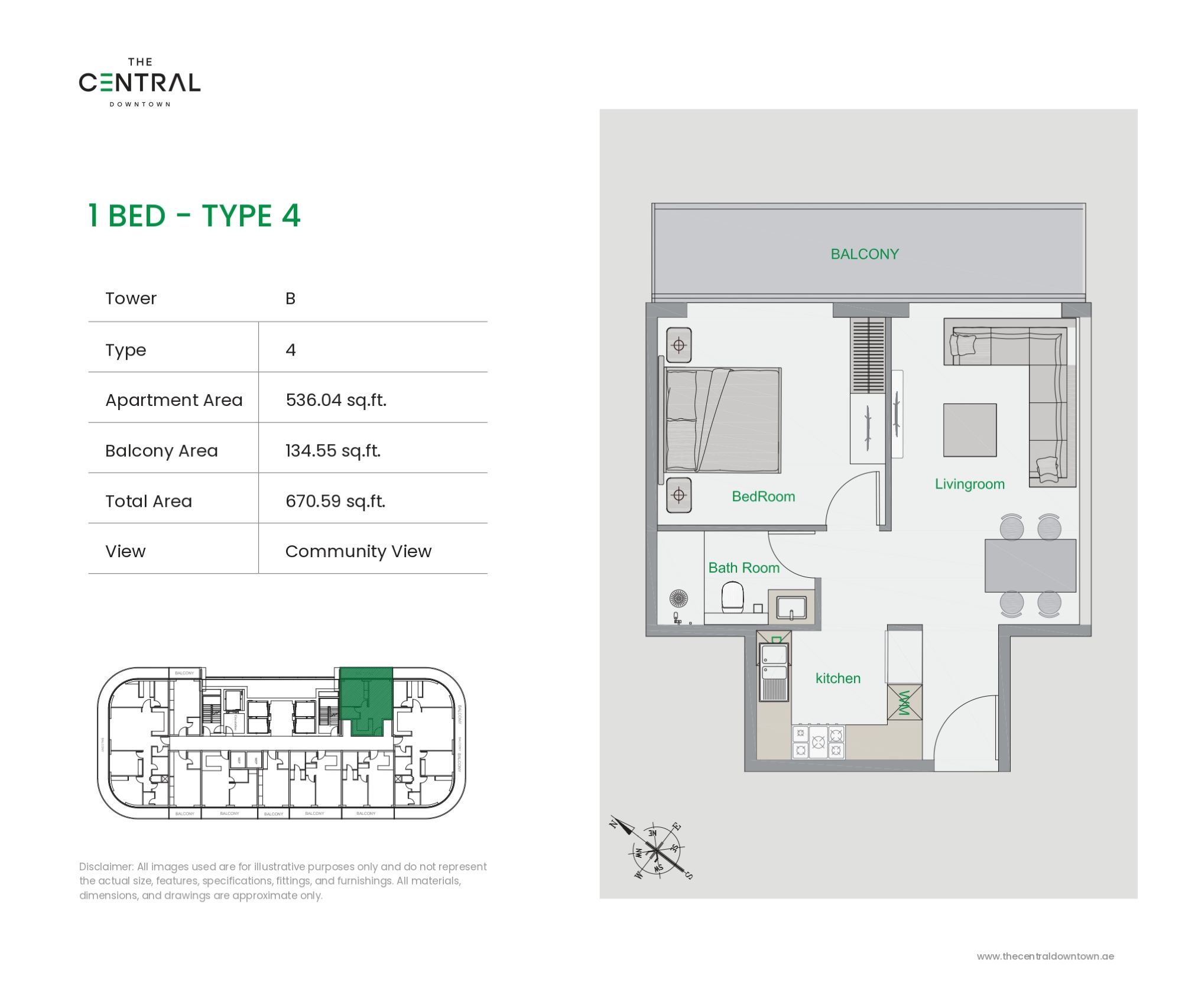 The Central Downtown - 1 Bedroom Apartment