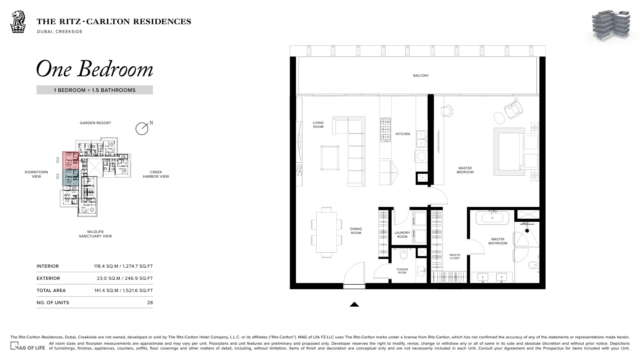 The Ritz-Carlton Residences -1 Bedroom Apartment