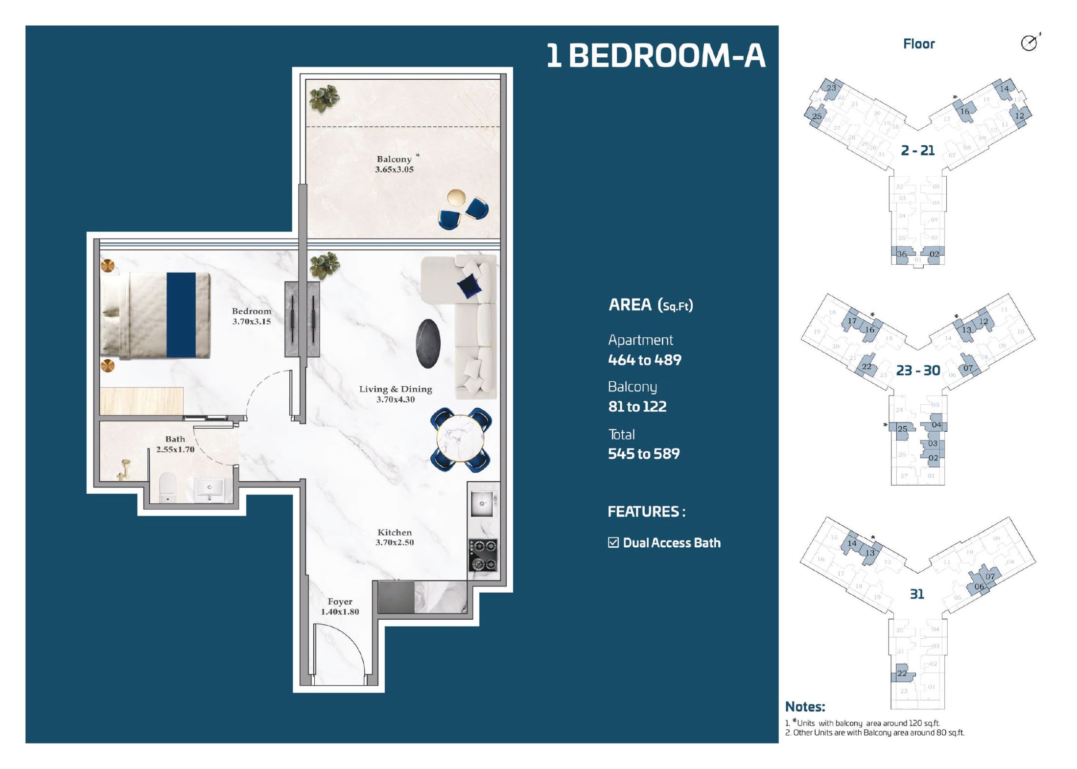 Timez by Danube -1 Bedroom Apartment