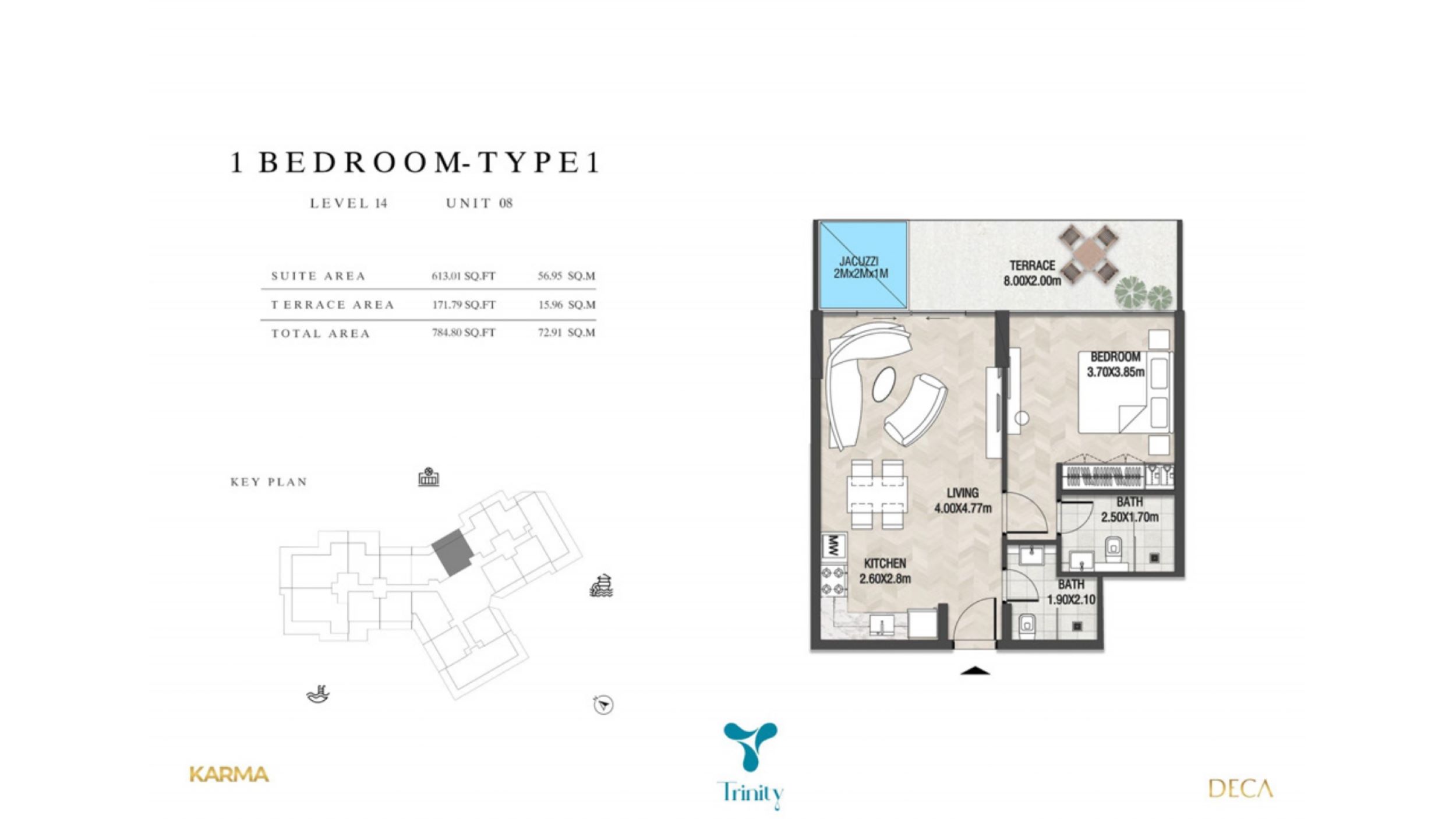 Trinity Residences - 1 Bedroom Apartment