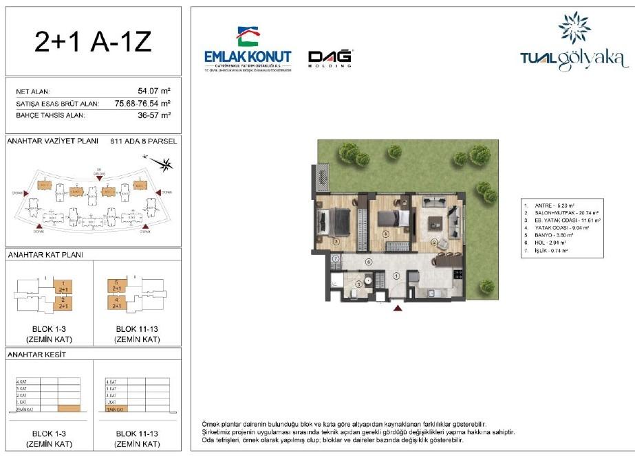 2 Units of 2+1 Apartments with Lake View in Tual Golyaka – Suitable for Citizenship