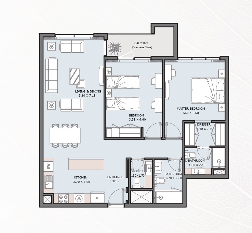 Verdana V Residence - 2 Bedroom Residence