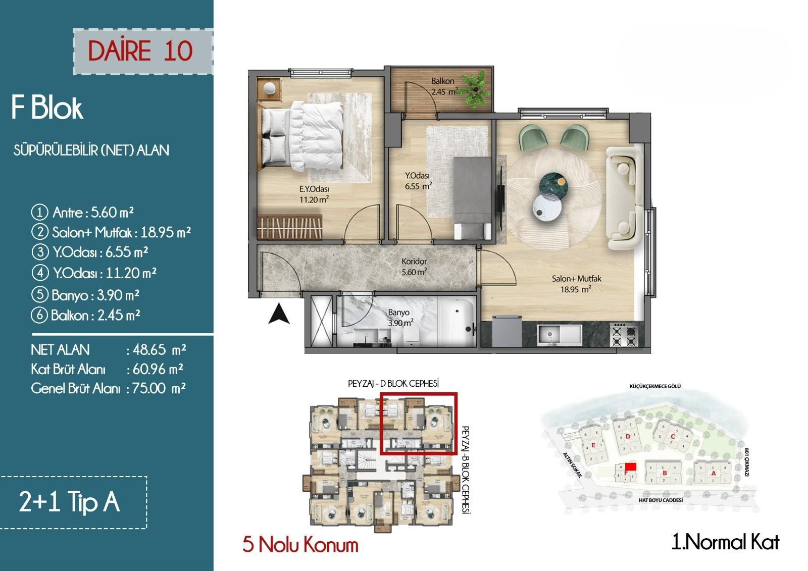 Yalı 360: 2 Units of 2+1 Apartments in Küçükçekmece - Suitable for Citizenship